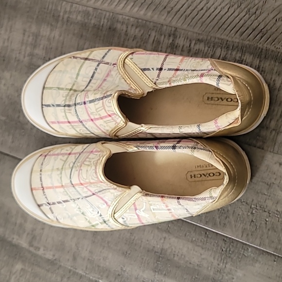 Coach Beale Multicolor Plaid Logo Slip On Shoes Sneakers Size 8 B - Picture 8 of 8